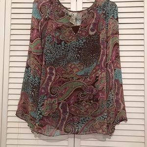 Hippie Chic Bell Sleeve Top Size L